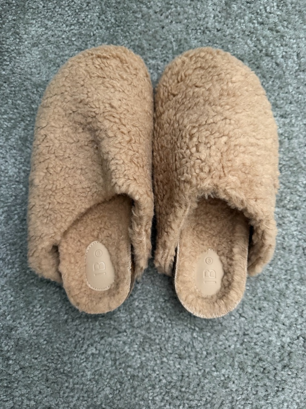 INTENTIONALLY BLANK Tan Sherpa Slip-On Women's Slippers